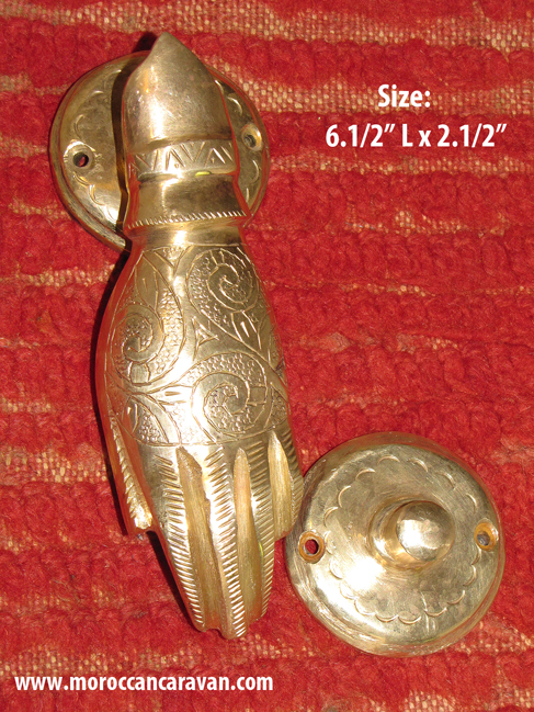 Moroccan Brass Hand of Fatima door knocker