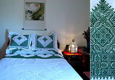 Moroccan Fes style embroidered Bed Covering