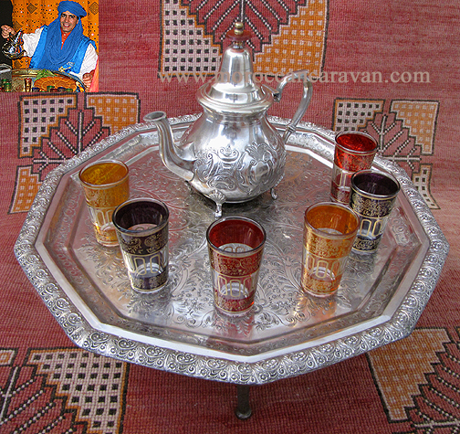 Moroccan Authentic Moroccan silver tea set