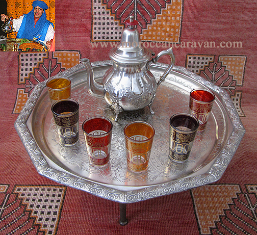 Moroccan Authentic Moroccan silver tea set Two