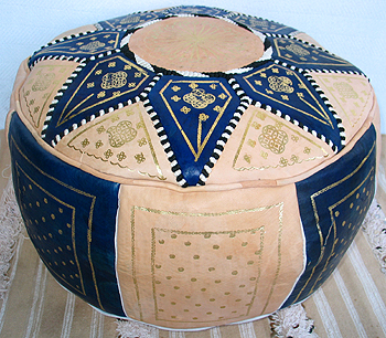 Moroccan Sm. Blue indigo pouff