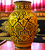 Moroccan ceramic vase, Yellow w/ Pattern